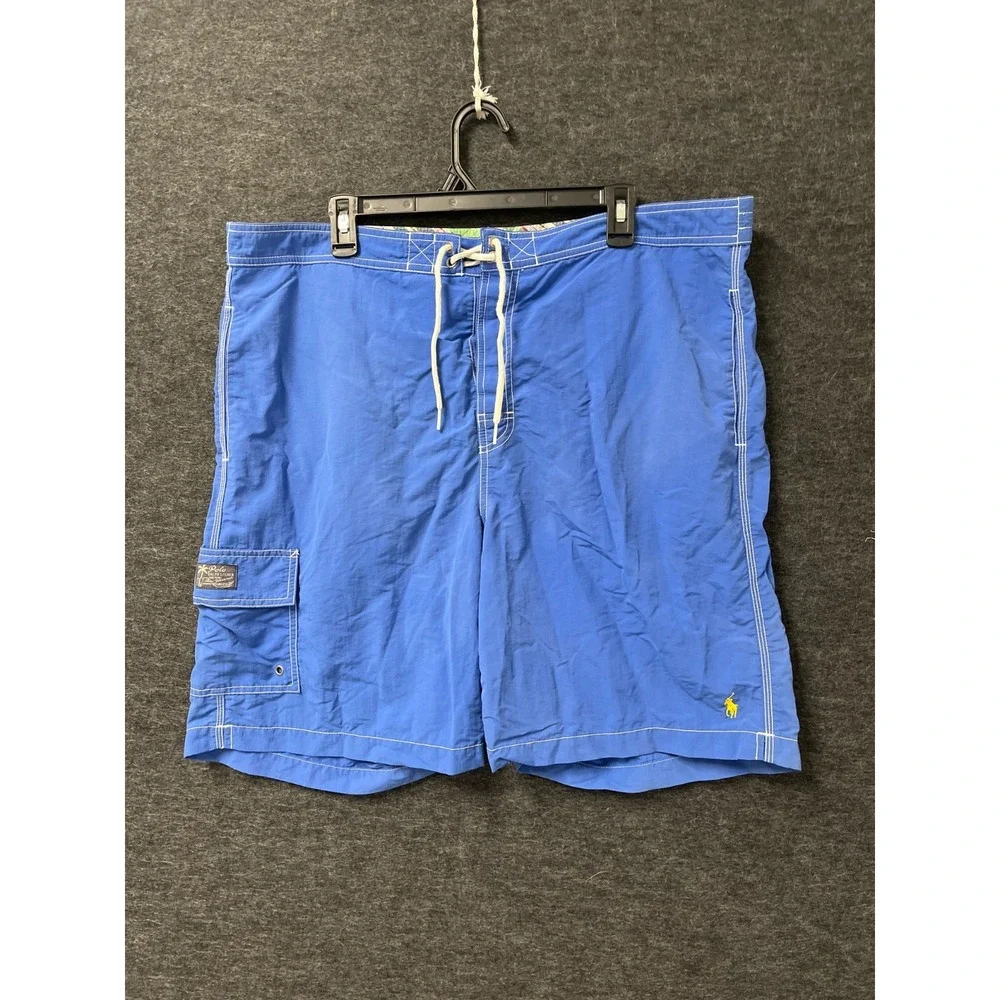 Polo Ralph‎ Lauren Board Shorts Mens Blue Pony Logo Mesh Lined Lace Up Casual XL